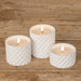 Flameless Candle, White Cement Grid
