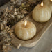 3D Flame Short Pumpkin Candle, Cream