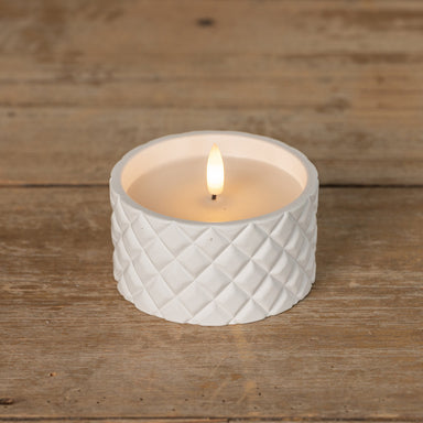 White Cement 3D Flameless Candle