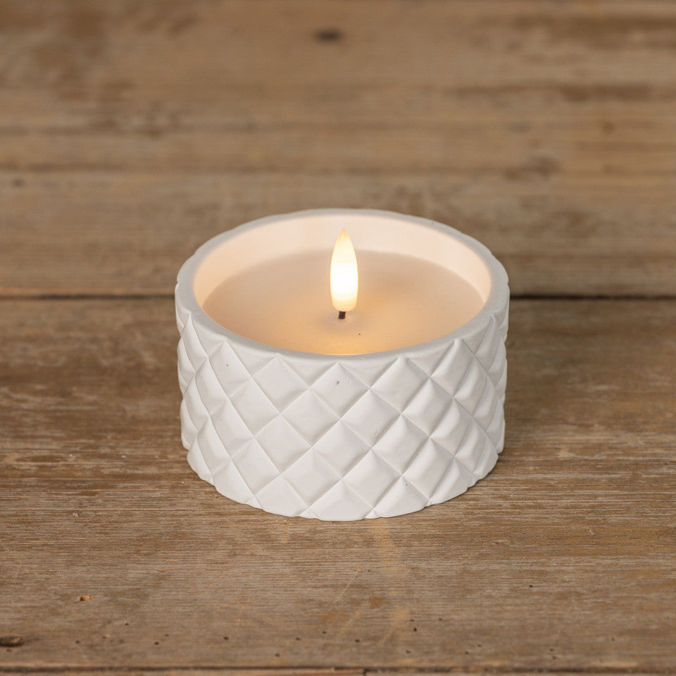 White Cement 3D Flameless Candle