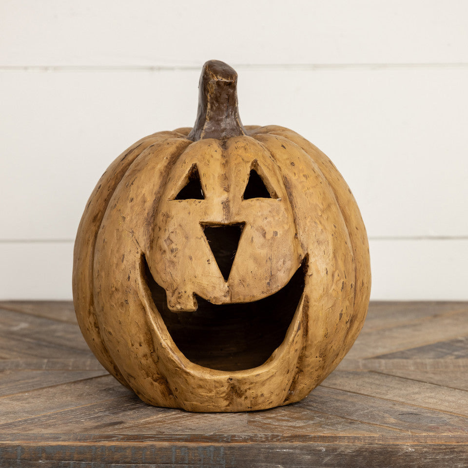 11" Big Mouth Pumpkin, Beige