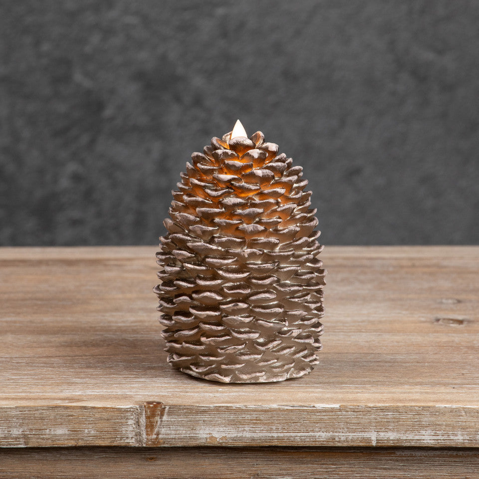 Moving Flame Pinecone Candle, 6"