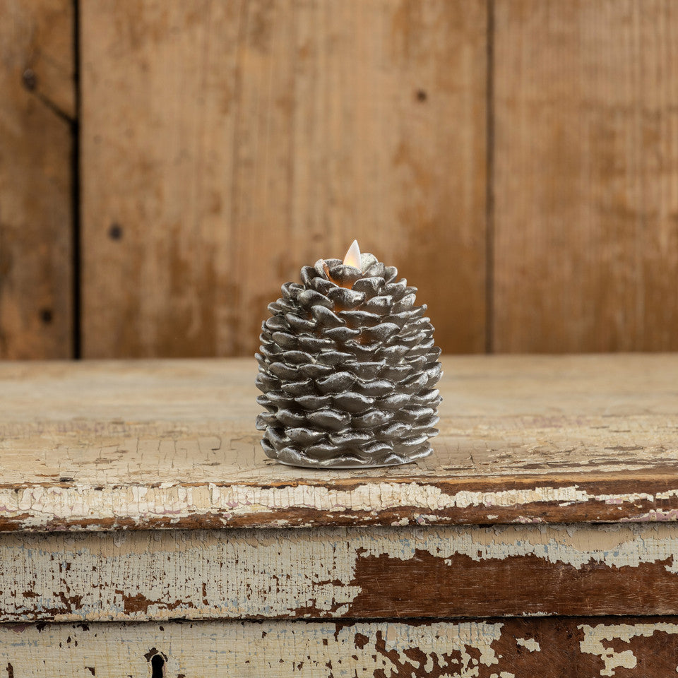 Pinecone Flameless Candle, Moving Flame