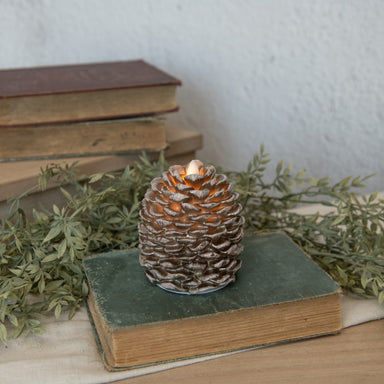 Pinecone Flameless Candle, Moving Flame