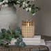 Etched Grid Flameless Candle, Champagne