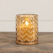 Chevron Glass Flameless Candle, Champagne