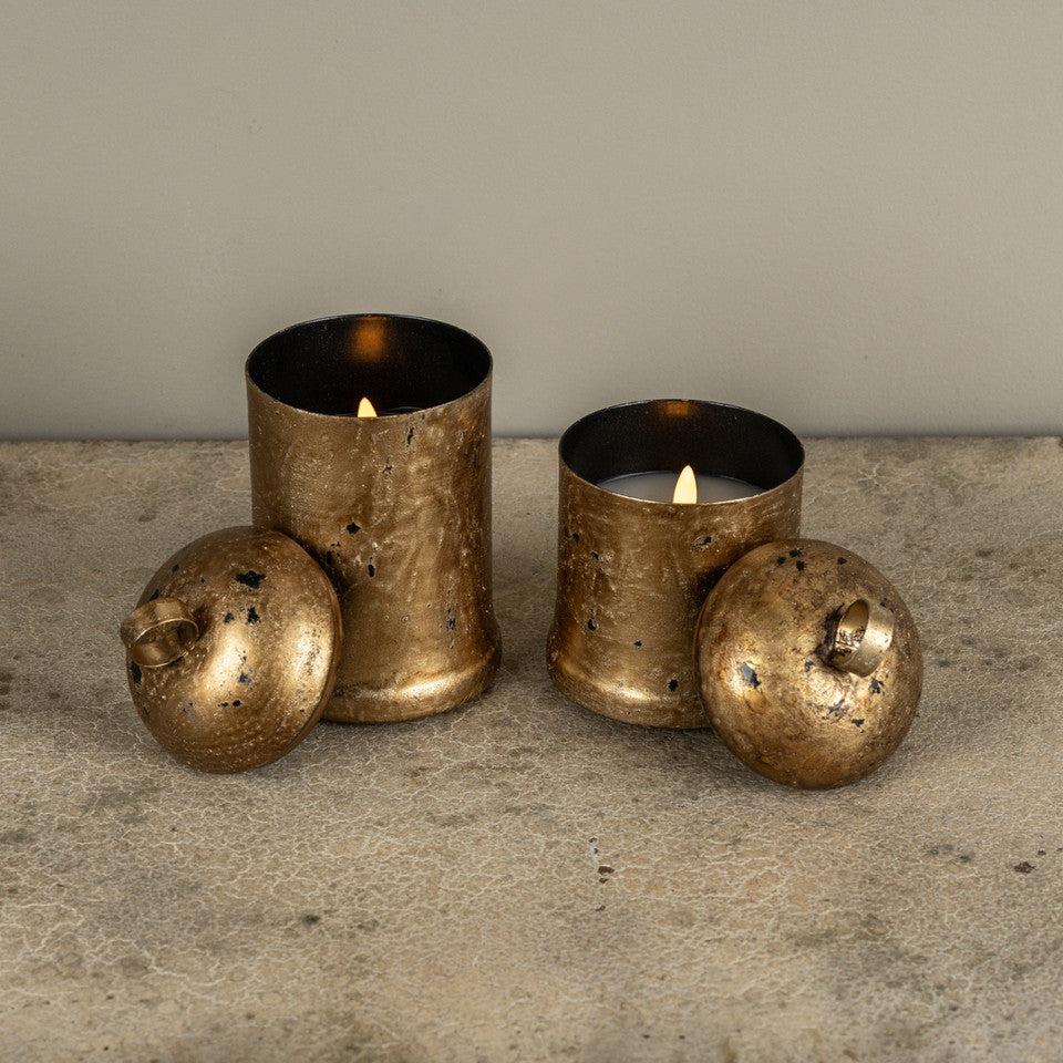 Gold Sleigh Bell Flameless Candle