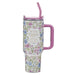 Be Still and Know Tumbler, Purple Floral