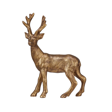 Resin Deer With Gold Finish - Michigan Southern Charm